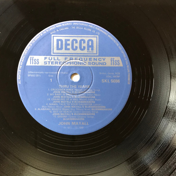 John Mayall - Thru The Years | Decca (SKL 5086) - 3