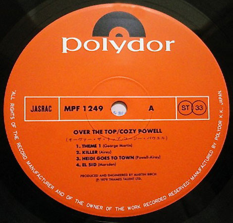 Cozy Powell - Over The Top | Polydor (MPF 1249) - 3