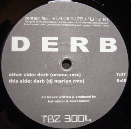 Derb - Derb (Remixes) | Tracid Beta Filez (TBZ 3004R) - 2