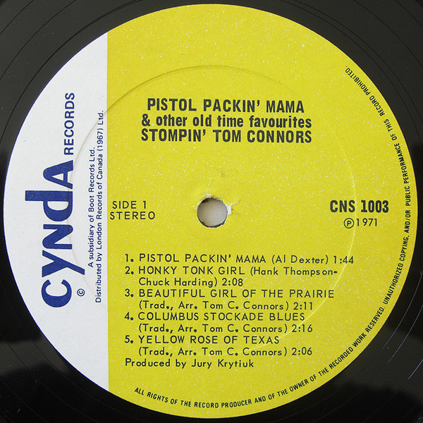 Stompin' Tom Connors - Pistol Packin' Mama | Cynda Records (CNS 1003) - 3