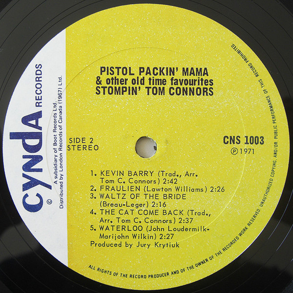Stompin' Tom Connors - Pistol Packin' Mama | Cynda Records (CNS 1003) - 4