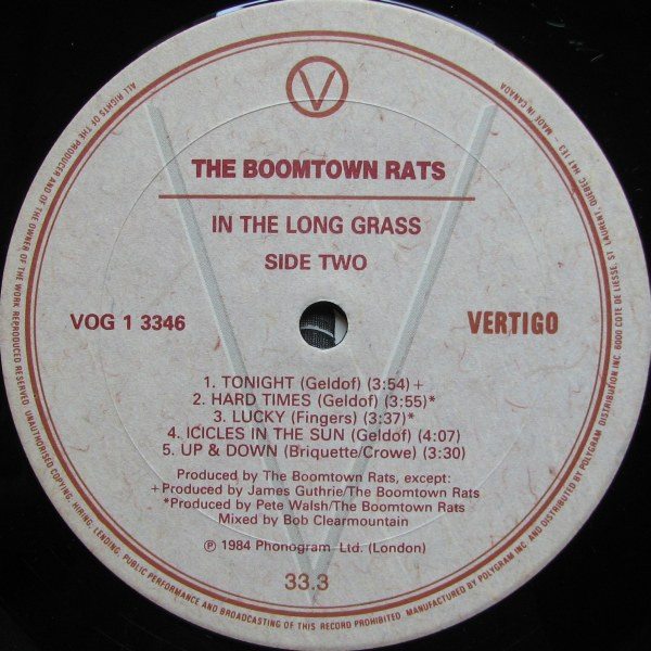 The Boomtown Rats - In The Long Grass | Vertigo (VOG 1 3346) - 4