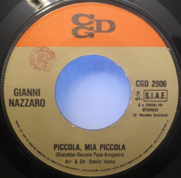 Gianni Nazzaro - Piccola Mia Piccola | CGD (CGD 2906) - 3