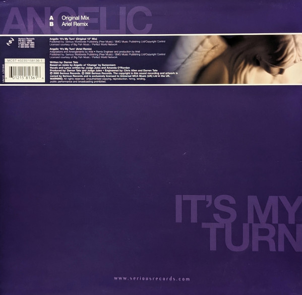Angelic - It's My Turn | Serious Records (MCST 40235) - 2