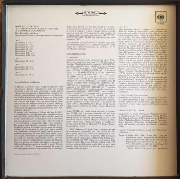 Karlheinz Stockhausen - Complete Piano Music | CBS (77209) - 2 Karlheinz Stockhausen - Complete Piano Music | CBS (77209) - 2