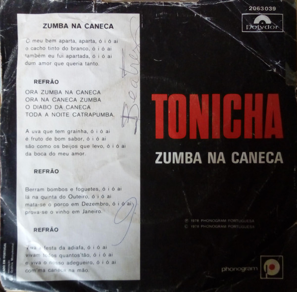 Tonicha - Zumba Na Caneca | Polydor (2063 039) - 2