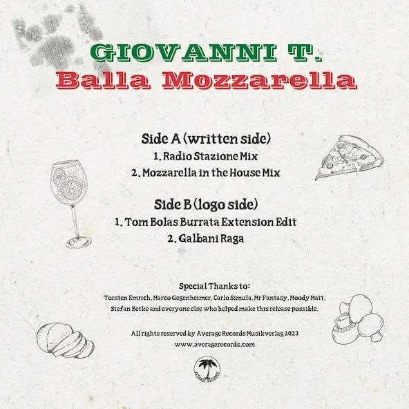 Giovanni T. - Balla Mozzarella | Average Records (AVG002) - 2