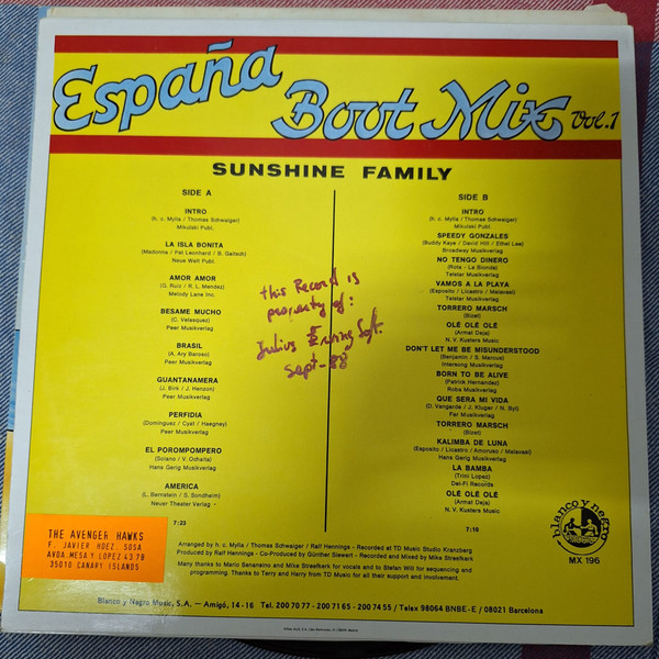 Sunshine Family - España Boot Mix Vol. 1 | Blanco Y Negro (MX - 196) - 2 Sunshine Family - España Boot Mix Vol. 1 | Blanco Y Negro (MX - 196) - 2