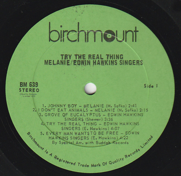 Melanie / Edwin Hawkins Singers - Try The Real Thing [Vinyl] | Birchmount (BM 639) - 3