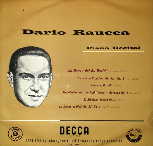 Dario Raucea - Piano Recital | Decca (LXT 2969) - main