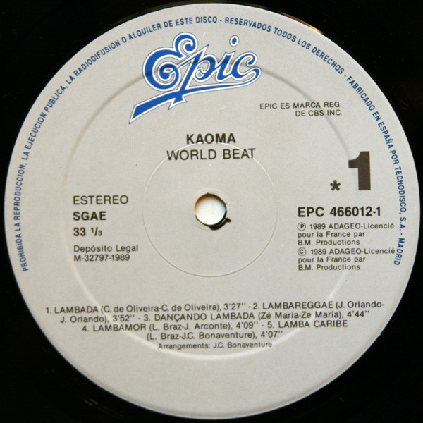 Kaoma - Worldbeat | Epic (EPC 466012-1) - 3