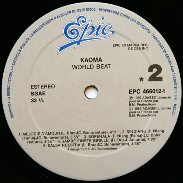 Kaoma - Worldbeat | Epic (EPC 466012-1) - 4