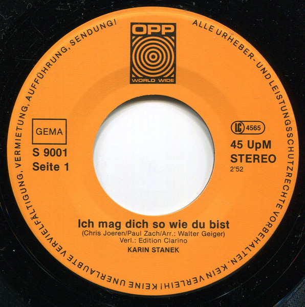 Karin Stanek - Ich Mag Dich So Wie Du Bist / Wir Waren Mehr Als Nachbarskinder | OPP World Wide (S 9001) - 2