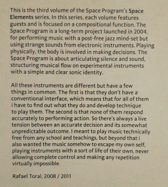 Rafael Toral - Space Elements Vol. III | Taiga Records (TAIGA 16) - 3