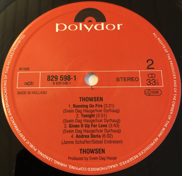 Pål Thowsen - Call Me Stranger | Polydor (829 598-1) - 4