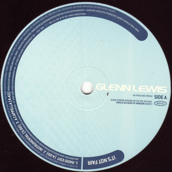 Glenn Lewis - It's Not Fair | Epic (49 79722) - 3 Glenn Lewis - It's Not Fair | Epic (49 79722) - 3