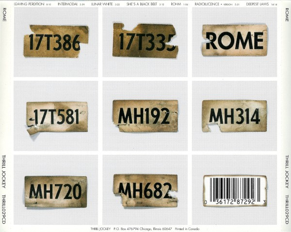 Rome - Rome | Thrill Jockey (thrill 029cd) - 2 Rome - Rome | Thrill Jockey (thrill 029cd) - 2