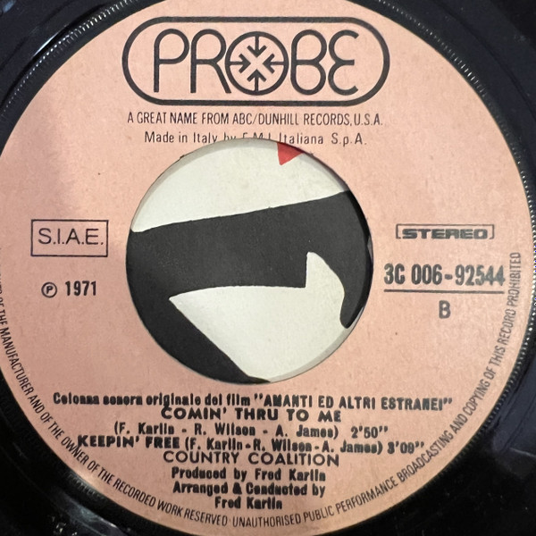Larry Meredith & Country Coalition - For All We Know - Colonna Sonora Originale Del Film "Amanti Ed Altri Eastranei" | Probe (3C 006-92544) - 4 Larry Meredith & Country Coalition - For All We Know - Colonna Sonora Originale Del Film "Amanti Ed Altri Eastranei" | Probe (3C 006-92544) - 4