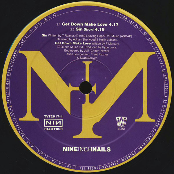 Nine Inch Nails - Sin | TVT Records (TVT2617-1) - 4