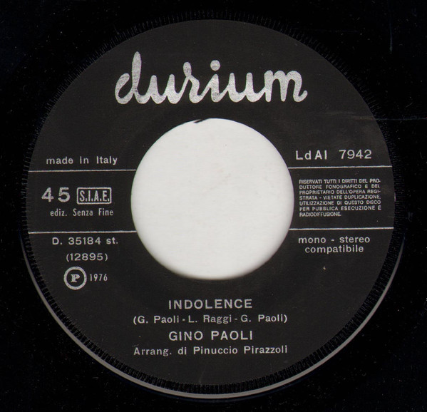Gino Paoli - Indolence | Durium (Ld AI 7942) - 3