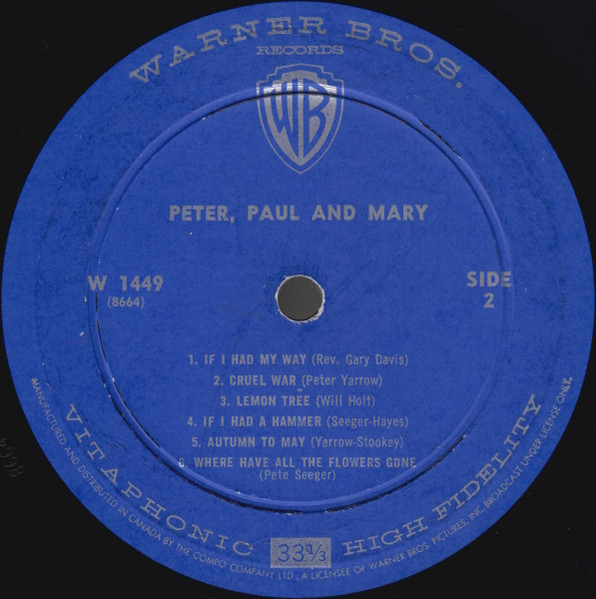 Peter, Paul & Mary - Peter, Paul And Mary | Warner Bros. Records (1449) - 4 Peter, Paul & Mary - Peter, Paul And Mary | Warner Bros. Records (1449) - 4