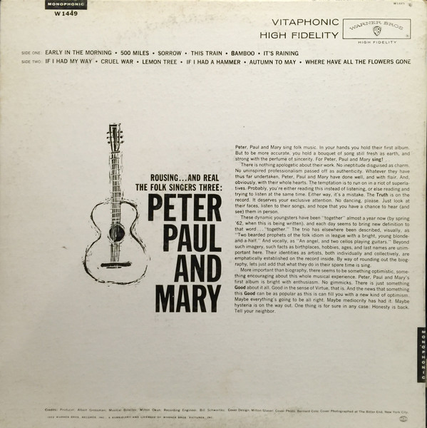 Peter, Paul & Mary - Peter, Paul And Mary | Warner Bros. Records (1449) - 2 Peter, Paul & Mary - Peter, Paul And Mary | Warner Bros. Records (1449) - 2