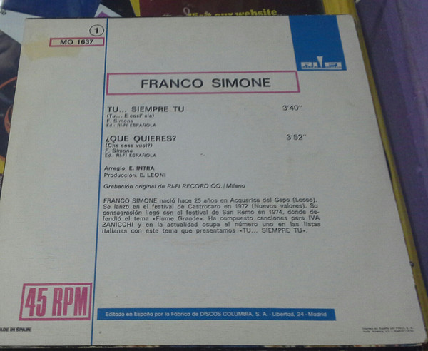 Franco Simone - Tu... Siempre Tu | Rifi (MO 1637) - 2