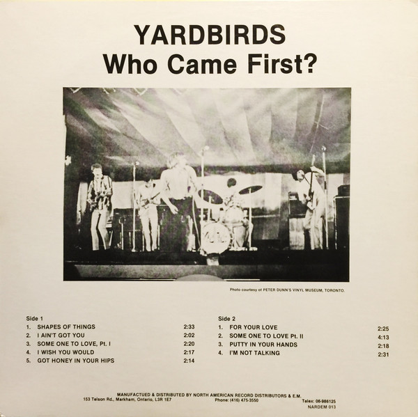 The Yardbirds - Who Came First? | Nardem Records (NARDEM 013) - 2 The Yardbirds - Who Came First? | Nardem Records (NARDEM 013) - 2