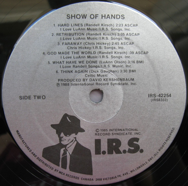Show Of Hands - Show Of Hands | I.R.S. Records (IRS-42254) - 4 Show Of Hands - Show Of Hands | I.R.S. Records (IRS-42254) - 4