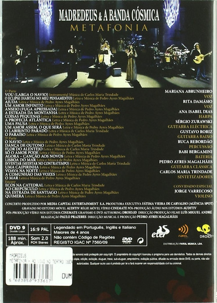 Madredeus E A Banda Cósmica - Metafonia Concerto Estúdio - Ao Vivo No Teatro Ibérico | Farol Música, Lda. (FAR93361) - 2 Madredeus E A Banda Cósmica - Metafonia Concerto Estúdio - Ao Vivo No Teatro Ibérico | Farol Música, Lda. (FAR93361) - 2