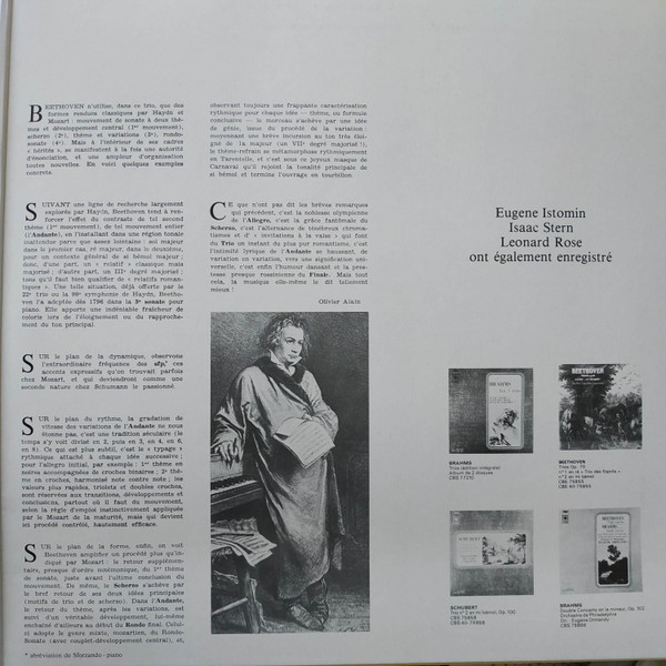 Ludwig van Beethoven , Eugene Istomin , Isaac Stern , Leonard Rose - Trios Op. 70 | CBS Masterworks (CBS 75855) - 4