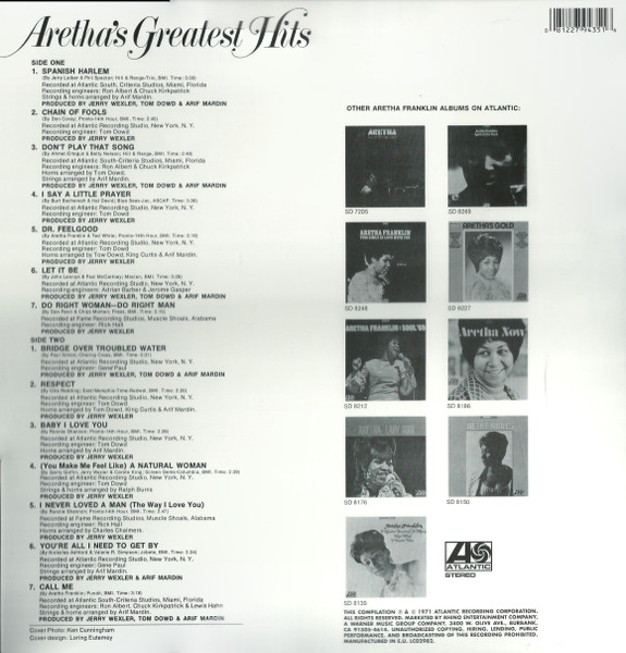 Aretha Franklin - Aretha's Greatest Hits | Atlantic (081227943516) - 3 Aretha Franklin - Aretha's Greatest Hits | Atlantic (081227943516) - 3