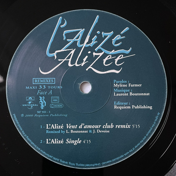 Alizée - L’alizé (Remixes) | Polydor (587 921 - 1) - 3 Alizée - L’alizé (Remixes) | Polydor (587 921 - 1) - 3