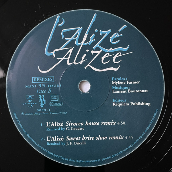 Alizée - L’alizé (Remixes) | Polydor (587 921 - 1) - 4 Alizée - L’alizé (Remixes) | Polydor (587 921 - 1) - 4