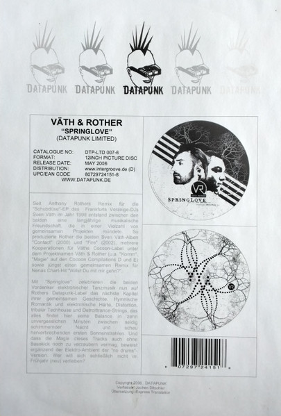 Sven Väth + Anthony Rother - SpringLove | Datapunk (DTP LTD007-6) - 4