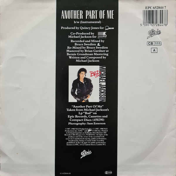 Michael Jackson - Another Part Of Me | Epic (652844 7) - 2