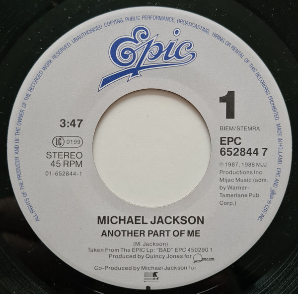 Michael Jackson - Another Part Of Me | Epic (652844 7) - 3