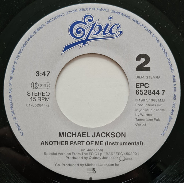 Michael Jackson - Another Part Of Me | Epic (652844 7) - 4