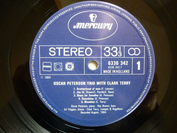 The Oscar Peterson Trio With Clark Terry - Oscar Peterson Trio With Clark Terry | Mercury (6336 342) - 2 The Oscar Peterson Trio With Clark Terry - Oscar Peterson Trio With Clark Terry | Mercury (6336 342) - 2