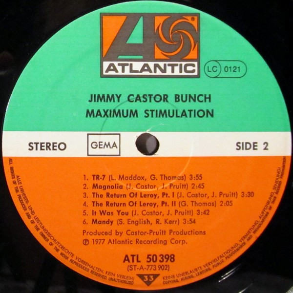 The Jimmy Castor Bunch - Maximum Stimulation | Atlantic (ATL 50 398) - 4 The Jimmy Castor Bunch - Maximum Stimulation | Atlantic (ATL 50 398) - 4