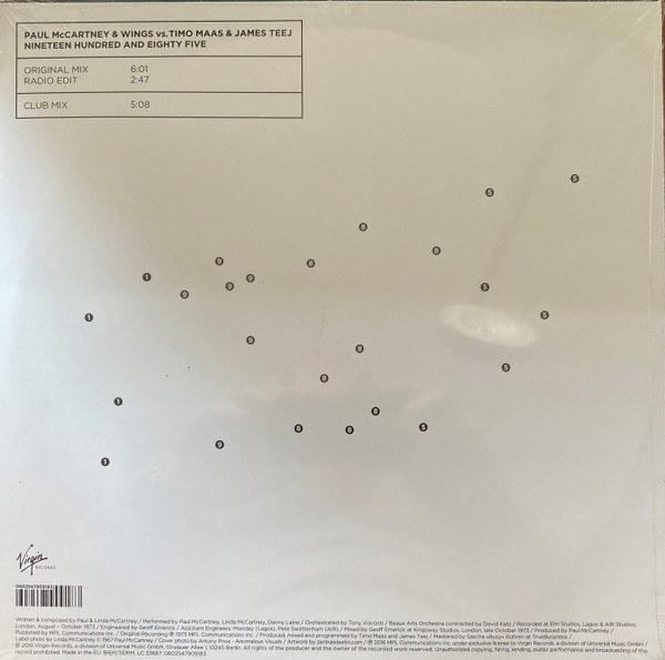 Wings Vs. Timo Maas & James Teej - Nineteen Hundred And Eighty Five | Virgin (4790918) - 4 Wings Vs. Timo Maas & James Teej - Nineteen Hundred And Eighty Five | Virgin (4790918) - 4