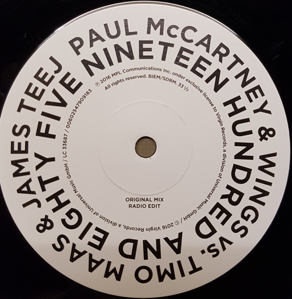 Wings Vs. Timo Maas & James Teej - Nineteen Hundred And Eighty Five | Virgin (4790918) - 2 Wings Vs. Timo Maas & James Teej - Nineteen Hundred And Eighty Five | Virgin (4790918) - 2