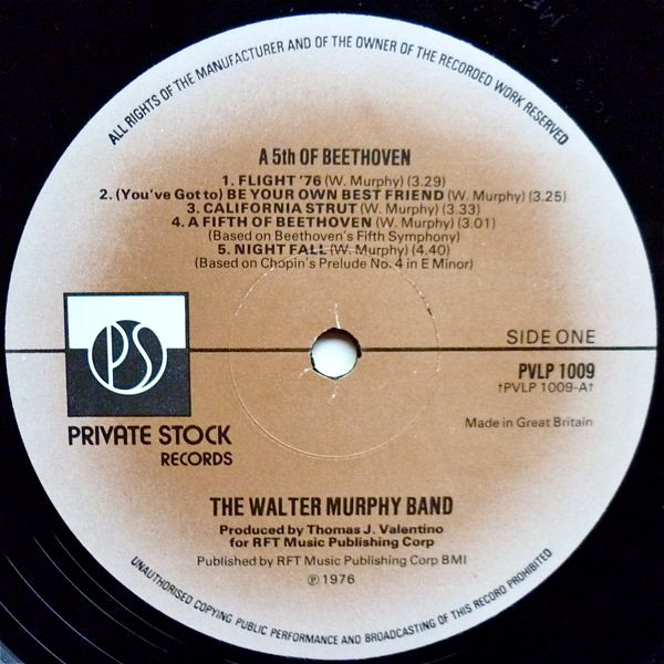 Walter Murphy & The Big Apple Band - A Fifth Of Beethoven | Private Stock (PVLP 1009) - 3