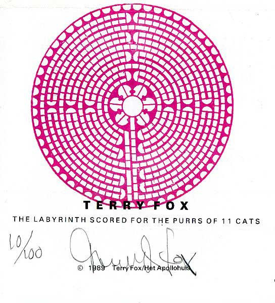 Terry Fox - The Labyrinth Scored For The Purrs Of 11 Cats | Het Apollohuis (none) - main Terry Fox - The Labyrinth Scored For The Purrs Of 11 Cats | Het Apollohuis (none) - main