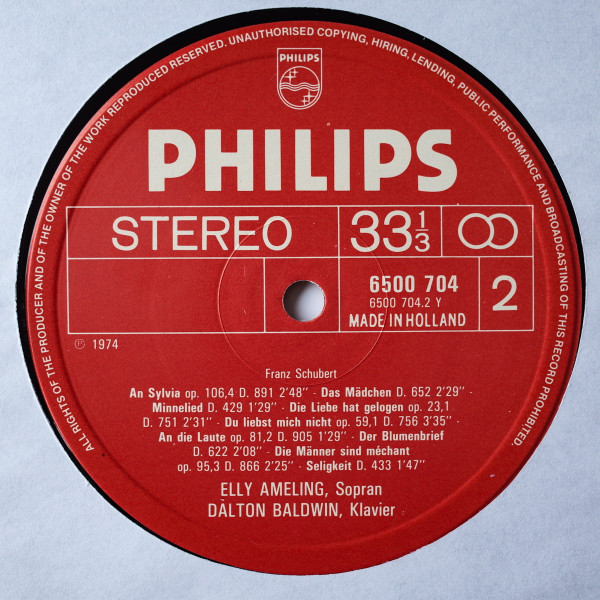 Franz Schubert - Elly Ameling , Dalton Baldwin - Lieder | Philips (6500 704) - 3