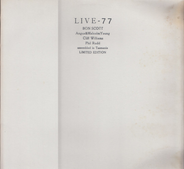 AC/DC - Live - 77 | Not On Label (AC/DC) (EEH 18051) - 2 AC/DC - Live - 77 | Not On Label (AC/DC) (EEH 18051) - 2