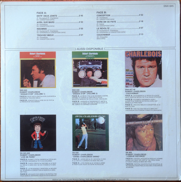 Robert Charlebois - Disque D'Or Volume 1 [Vinyl] | Solution (SNX-945) - 2