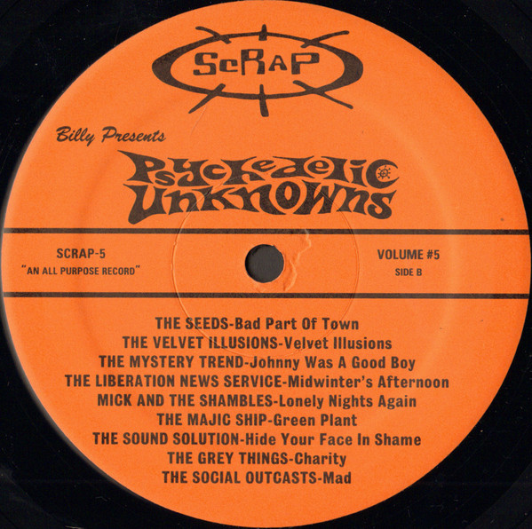 Various - Psychedelic Unknowns Volume 5 LP | Scrap (SCRAP-5) - 4 Various - Psychedelic Unknowns Volume 5 LP | Scrap (SCRAP-5) - 4