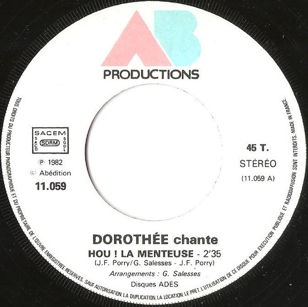 Dorothée - Hou ! La Menteuse | Disques Adès (11059) - 2
