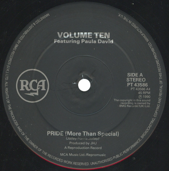 Volume Ten Featuring Paula Davies - Pride | RCA (PT 43586) - 3
